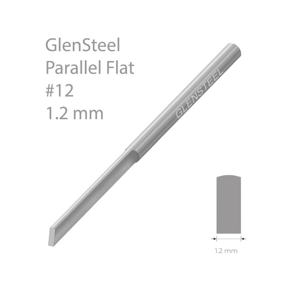 GLENSTEEL® PLAN PARALLELL GRAVYRSTICKEL, #12, 1,2 MM BRED