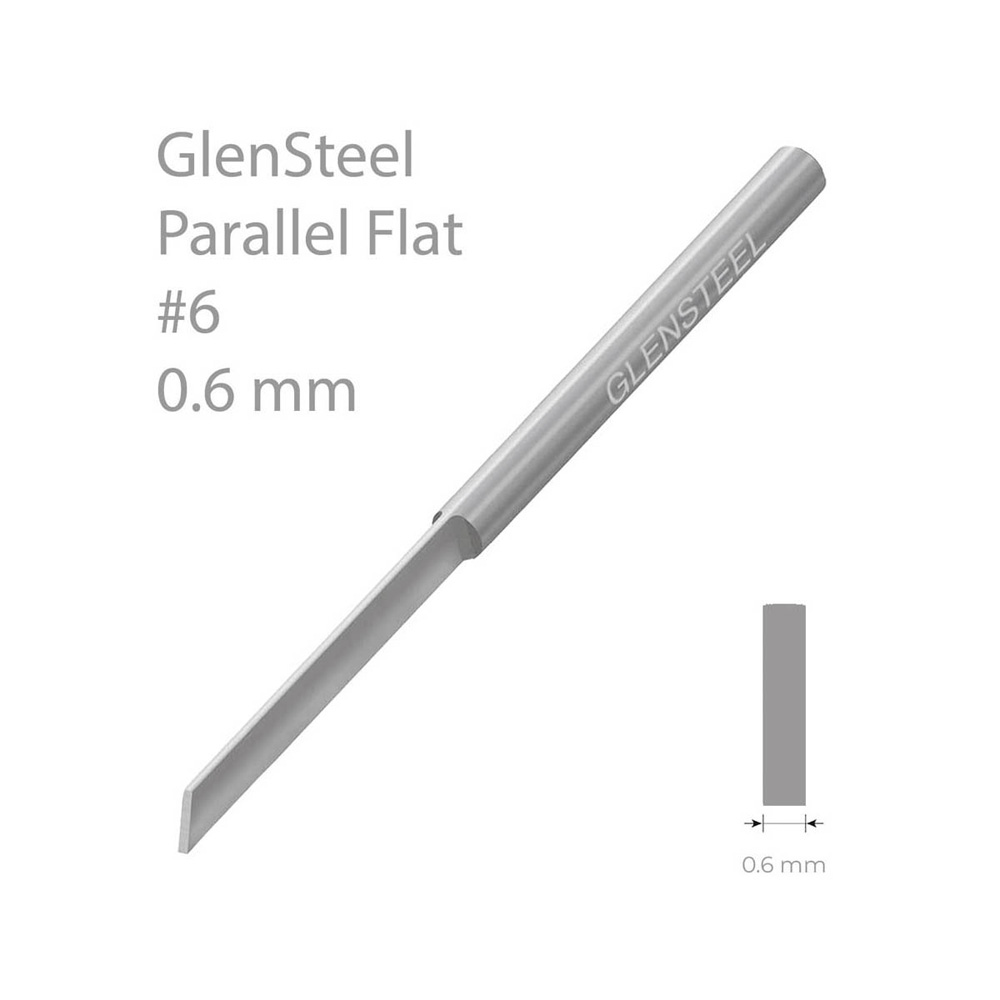 GLENSTEEL® PLAN PARALLELL GRAVYRSTICKEL, #6, 0,6 MM BRED