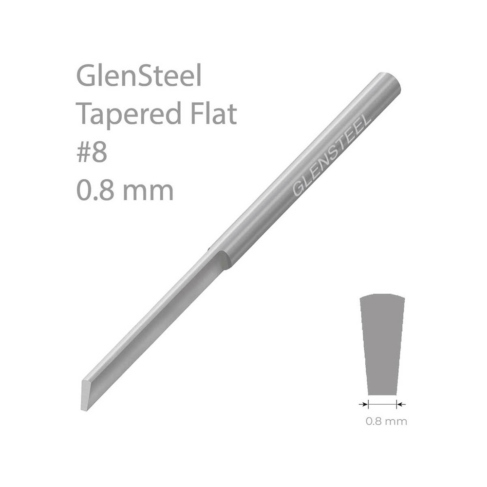 GLENSTEEL® PLAN KONAD GRAVYRSTICKEL, #8, 0,8 MM BRED