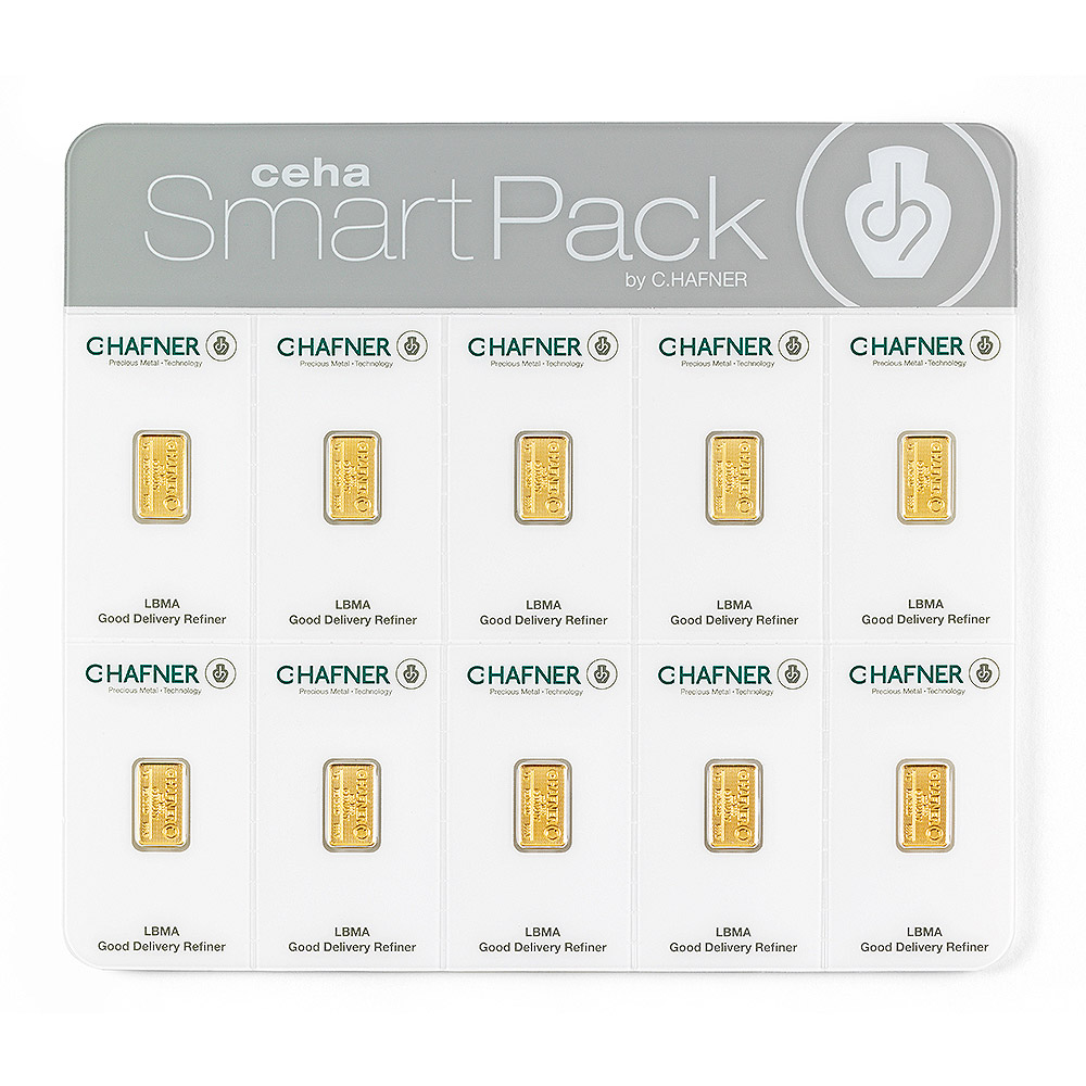 24K GULDTACKA C.HAFNER 10 X 1 G SMARTPACK