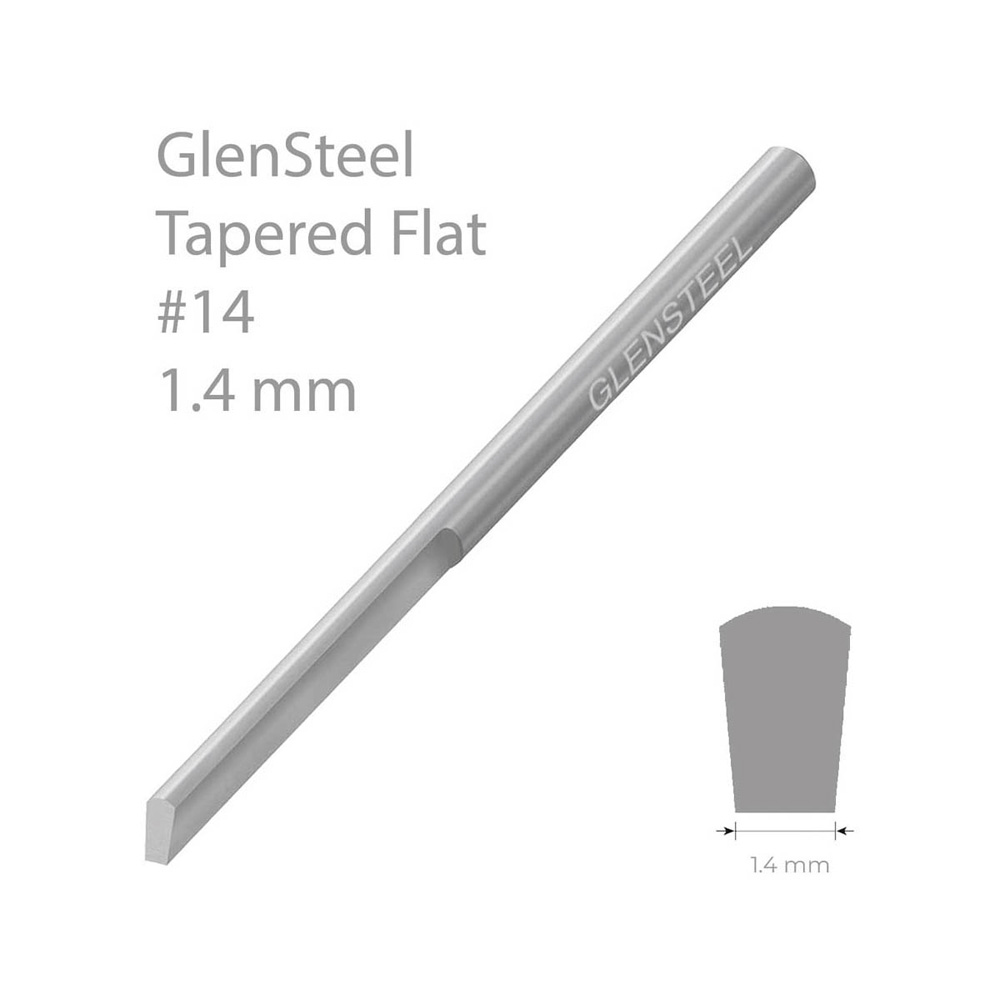 GLENSTEEL® PLAN KONAD GRAVYRSTICKEL, #14, 1,4 MM BRED