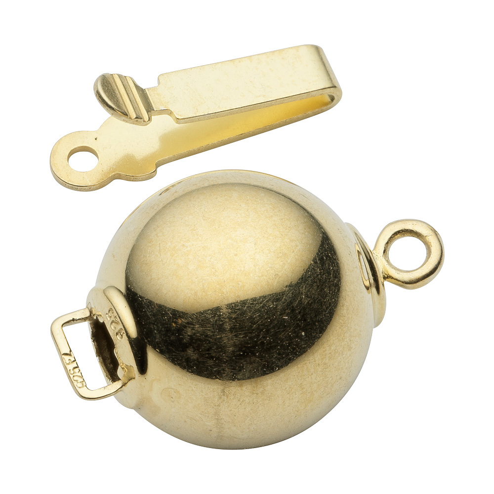COLLIE LOCK ROUND GOLD-PLATED SILVER 9 MM