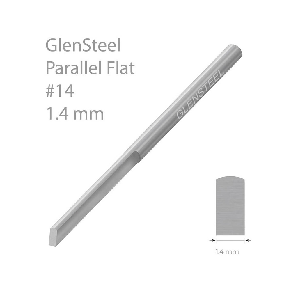 GLENSTEEL® PLAN PARALLELL GRAVYRSTICKEL, #14, 1,4 MM BRED