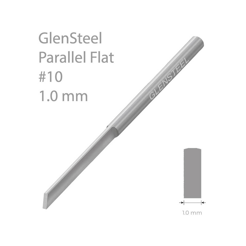 GLENSTEEL® PLAN PARALLELL GRAVYRSTICKEL, #10, 1,0 MM BRED