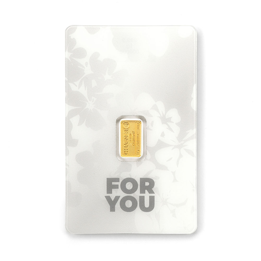 24K GULDTACKA C.HAFNER 1 G FOR YOU WHITE